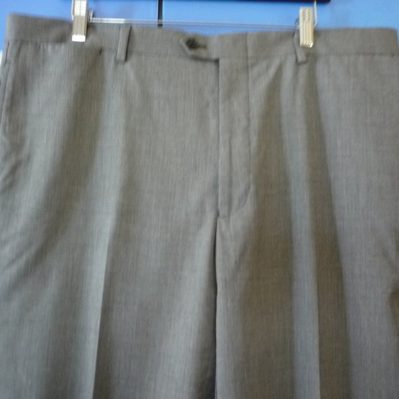 TOMMY HILFIGER MEN DRESS PANT SIZE 38 X 32 GRAY FLAT FRONT NWOT